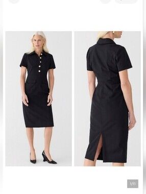 J. Crew Black Collared Sheath Dress